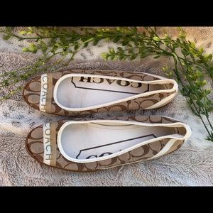 Coach Loafers Signature C Brown and Cream